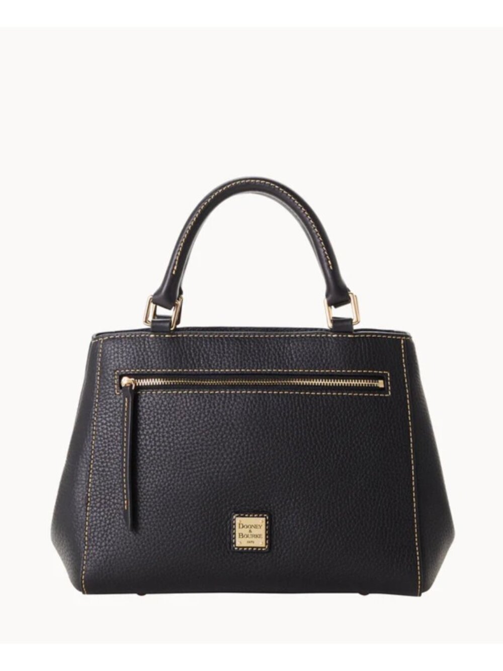 NWT DOONEY & BOURKE Black Pebble Grain Leather Small Zip Crossbody Satchel